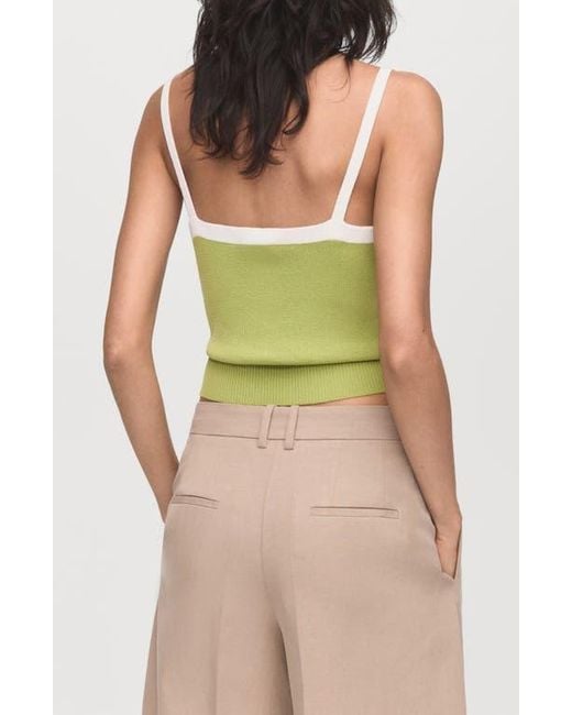 Mango Green Crossed Back Sweater Tank