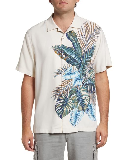 Tommy Bahama Sand Frondcisco Short Sleeve Silk Buttonup Camp Shirt in
