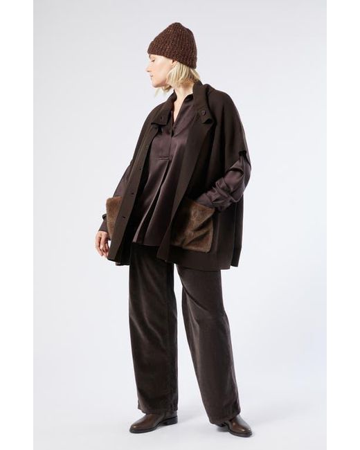 Marina Rinaldi Brown Euro Satin Shirt