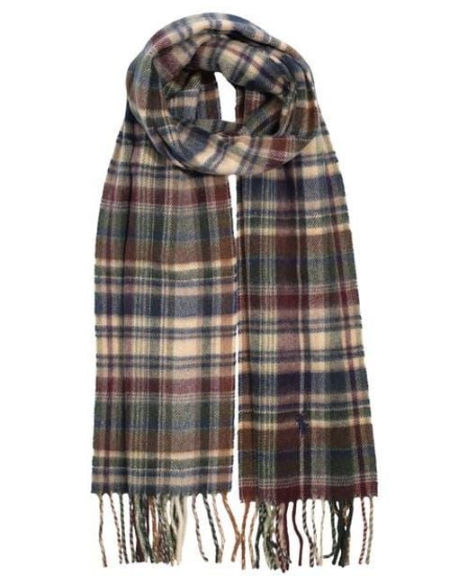 Polo Ralph Lauren Gray Cashmere Blend Plaid Scarf for men