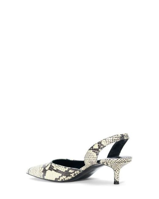 Staud Metallic Sebastian Slingback Pointed Toe Kitten Heel Pump