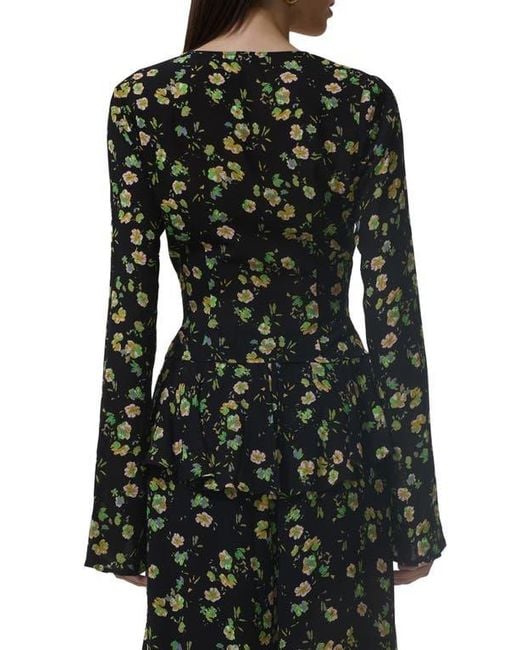 AFRM Black Tyra Tie Front Top
