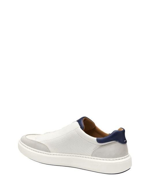 Johnston & Murphy White Anders Perforated Leather Sneaker for men