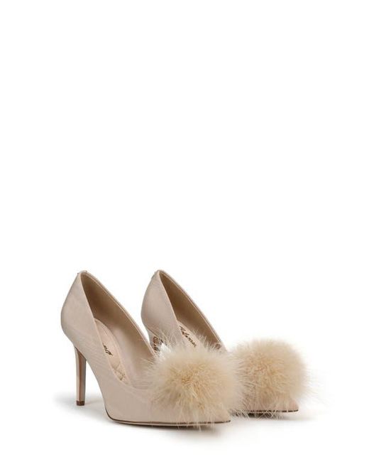 Sam Edelman White Hazel Feather Embellished Pump