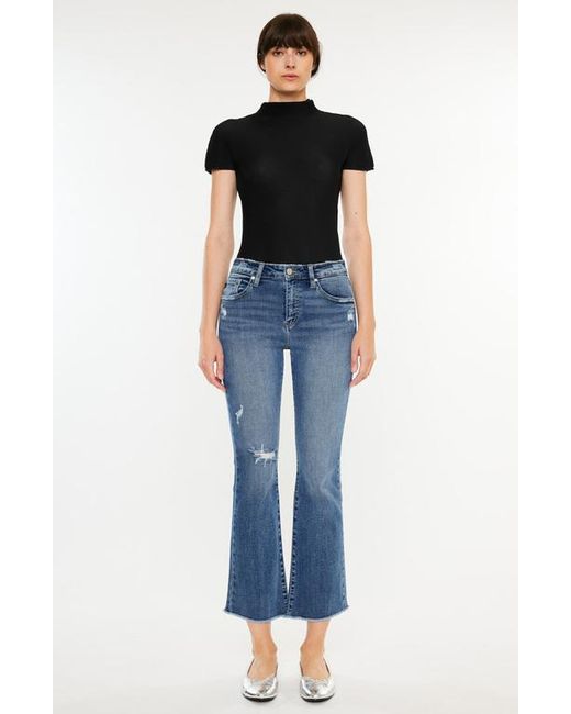 Kancan Blue Honey Essentials High Rise Cropped Bootcut Jeans