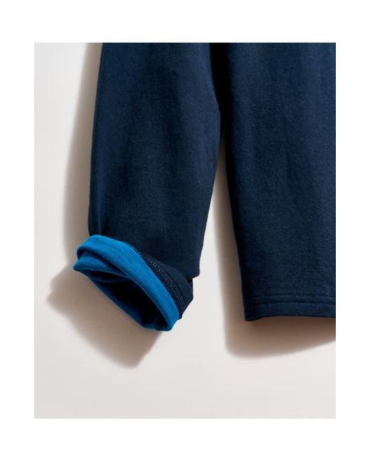 Billy Reid Blue Long Sleeve Cotton & Modal Crewneck T-Shirt for men