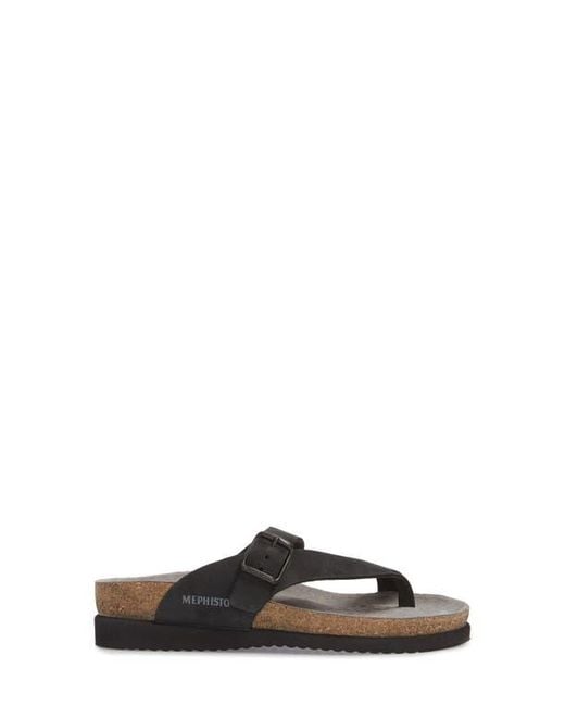 Mephisto Black Helen Toe Loop Sandal