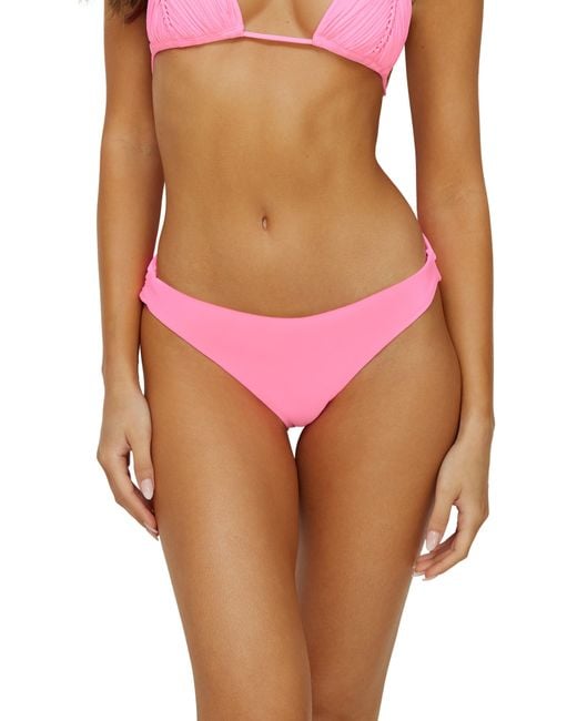 PQ Swim Pink Basic Ruched Bikini Bottoms