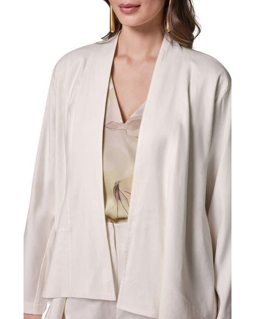 Donna Karan White Drape Front Jacket