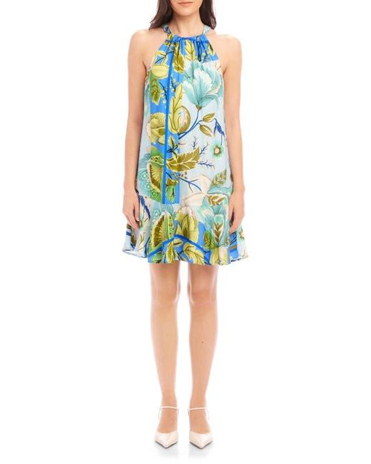 Fifteen Twenty Blue Brenda Print Ruffle Hem Shift Dress