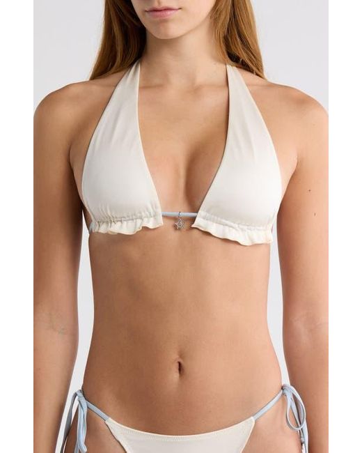 PacSun Natural Cecilia Star Charm Triangle Bikini Top