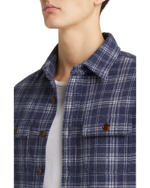 Rails Blue Alder Plaid Brushed Flannel Shirt Jacket for men