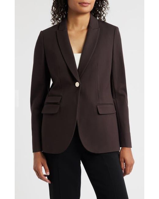 Anne Klein Black Stacked Pocket One-Button Blazer