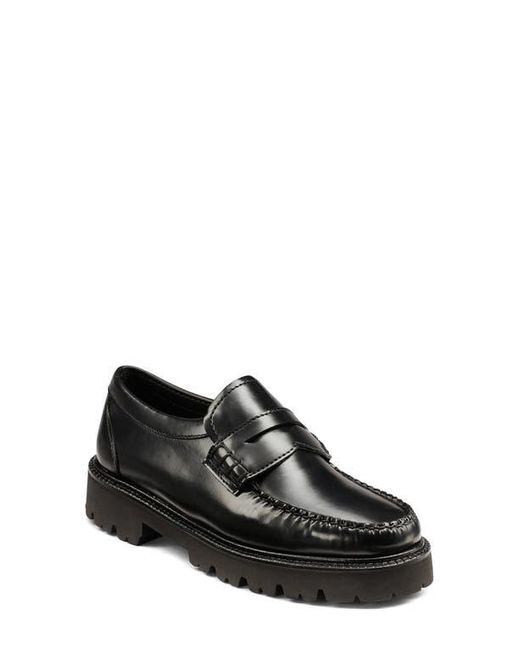 G.H.BASS Black Grace Super Lug Sole Penny Loafer