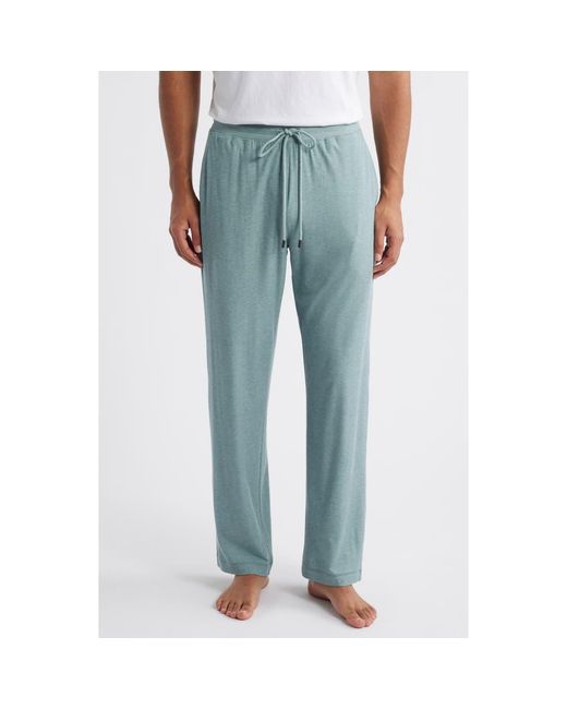 Daniel Buchler Blue Ribbed Rayon Blend Drawstring Pajama Pants for men