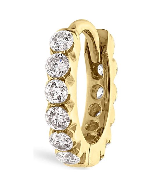 Maria Tash Metallic Invisible Set Diamond Single Clicker Hoop Earring