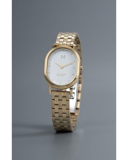 MVMT Metallic Carmel Oval Watch, 25Mm