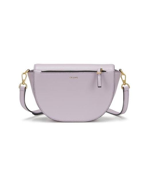 orYANY Purple Lottie Leather Saddle Crossbody Bag