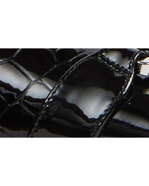 L.K.Bennett Black Jen Croc Embossed Pointed Toe Pump