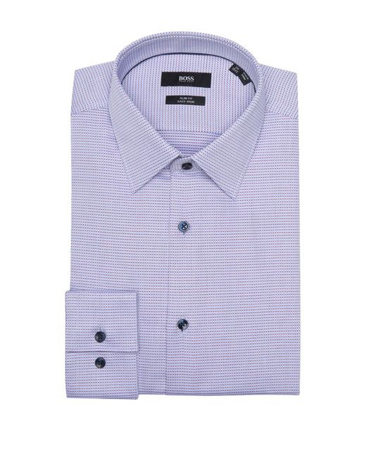 BOSS by HUGO BOSS Jano Point Collar Slim Fit Shirt in Purple for Men | Lyst