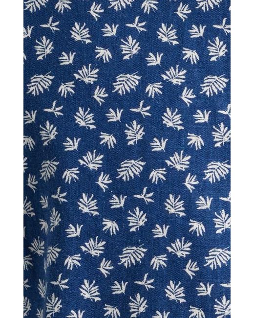 Rails Blue Carson Short Sleeve Stretch Linen Blend Button-Up Shirt for men