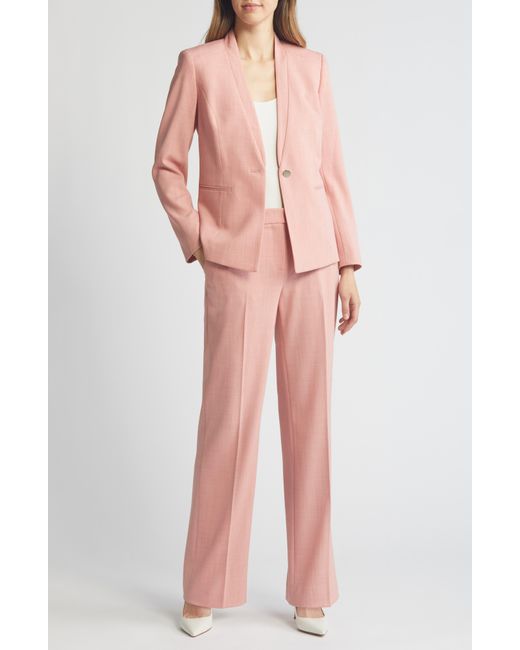 Anne Klein Pink Extended Tab Straight Leg Pants