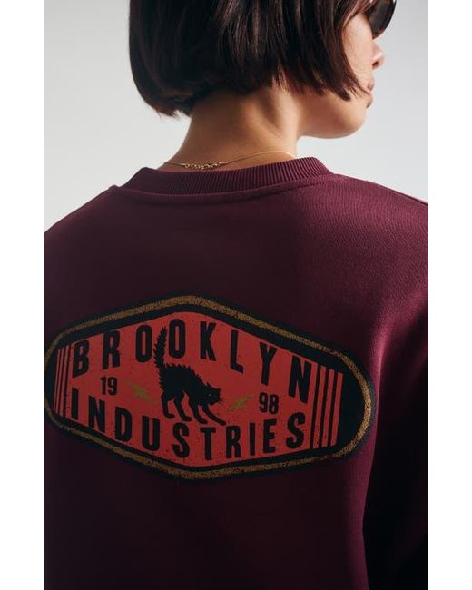 Brooklyn Industries Purple Graphic Relaxed Sweatshirt