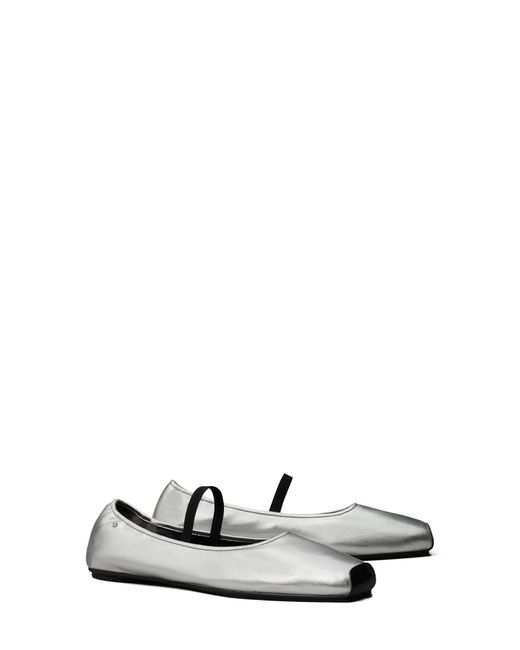 Tory Burch White Runway Ballet Flat