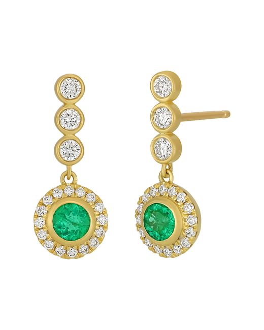 Bony Levy White El Mar Emerald & Diamond Drop Earrings