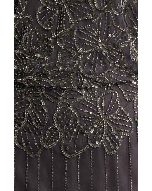 Pisarro Nights Black Beaded Cold Shoulder Gown