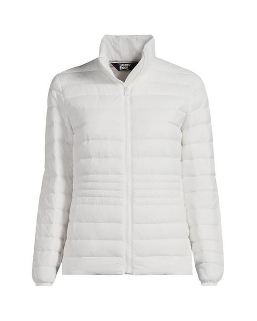Lands' End White Wanderweight Ultralight Packable Down Jacket