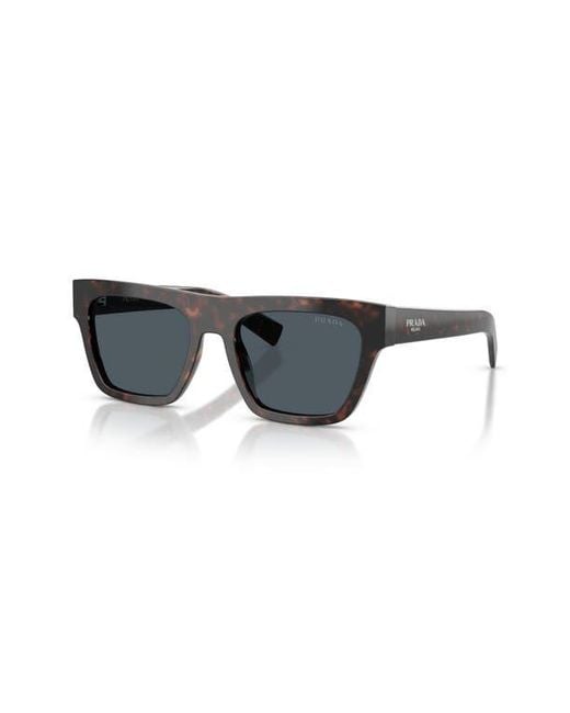 Prada Black 55Mm Rectangular Sunglasses for men