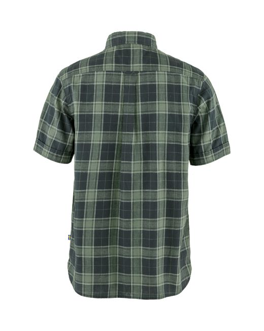 Fjallraven Green Ovik Travel Short Sleeve Button-up Shirt for men