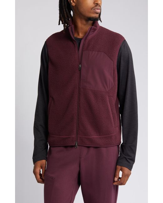 Zella Purple High Pile Fleece Vest for men