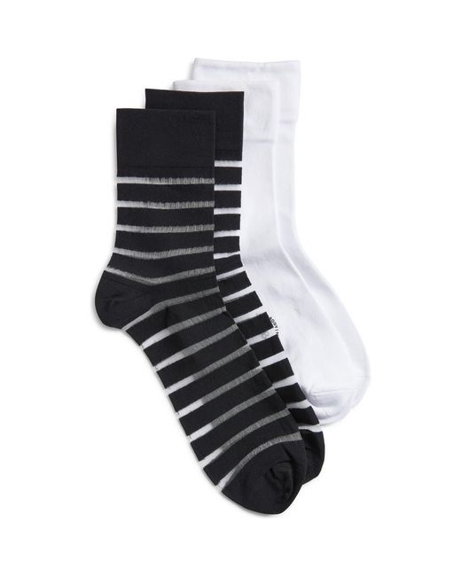 K Bell Socks Black Sheer Stripe Assorted 2-Pack Crew Socks