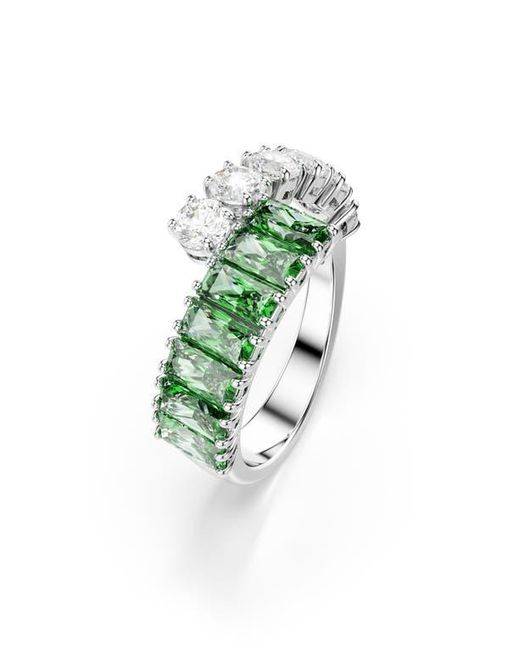 Swarovski Green Matrix Bypass Ring