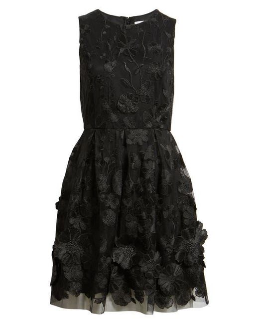 Sam Edelman Women's Black Floral Embroidered Minidress
