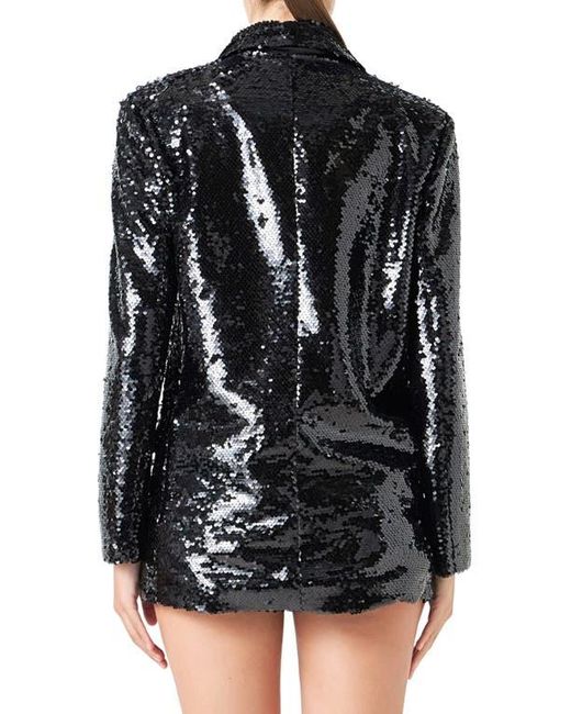 Endless Rose Black Oversize Sequin Blazer