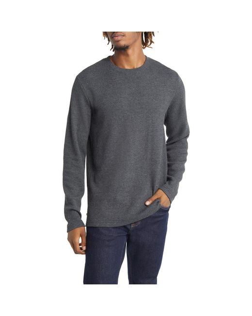 Travis Mathew Gray Cloud Waffle Crewneck Tee for men