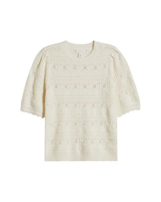 Caslon White Mixed Stitch Sweater