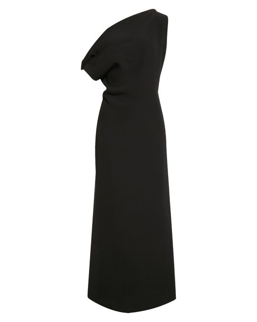 The Row Bamaris Drape Back Silk Maxi Dress in Black | Lyst