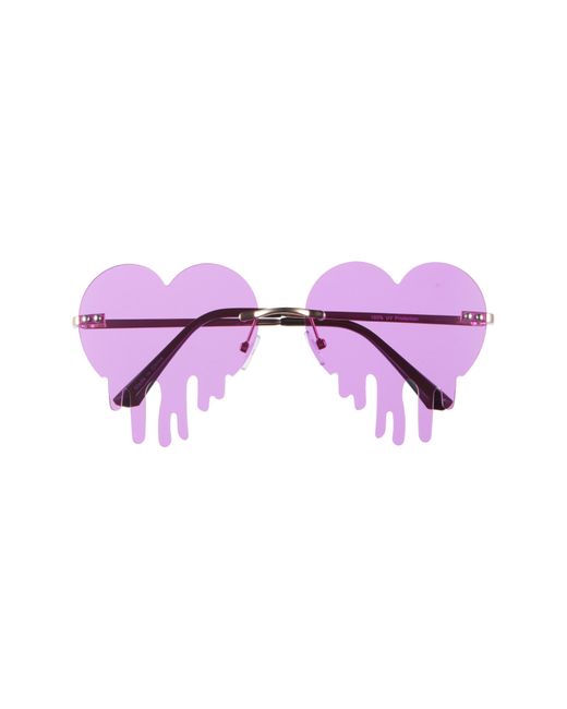 BP. 63mm Rimless Drip Heart Sunglasses in Purple Lyst