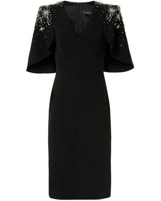 Jenny Packham Black Zeya Sequin-Embellished Midi Dress