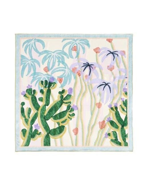 Lost Pattern Green Ethereal Mirage Large Silk Scarf