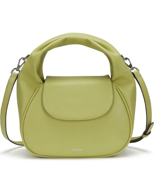 orYANY Green Anaan Leather Top Handle Tote