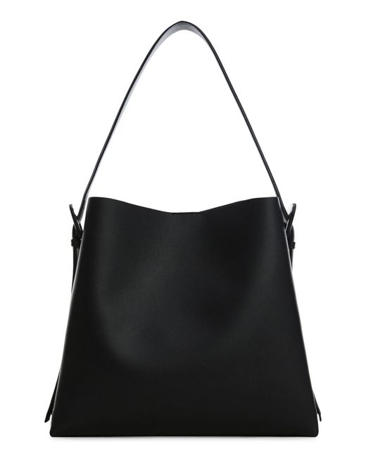 Mango Black Buckle Detail Faux Leather Shopper Bag