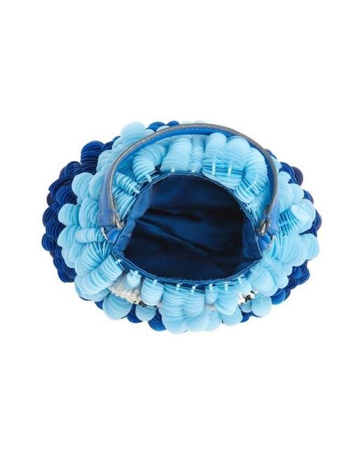 Anya Hindmarch Blue Sea Urchin Paillette Embellished Clutch