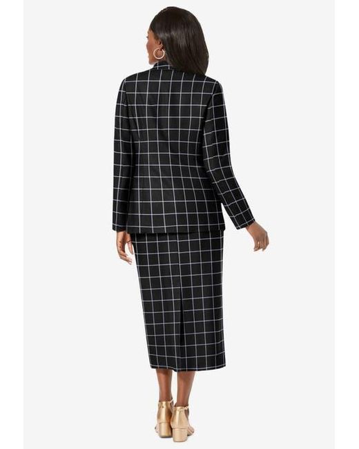 Jessica London Women's Black 2-Piece Stretch Crepe Single-Breasted