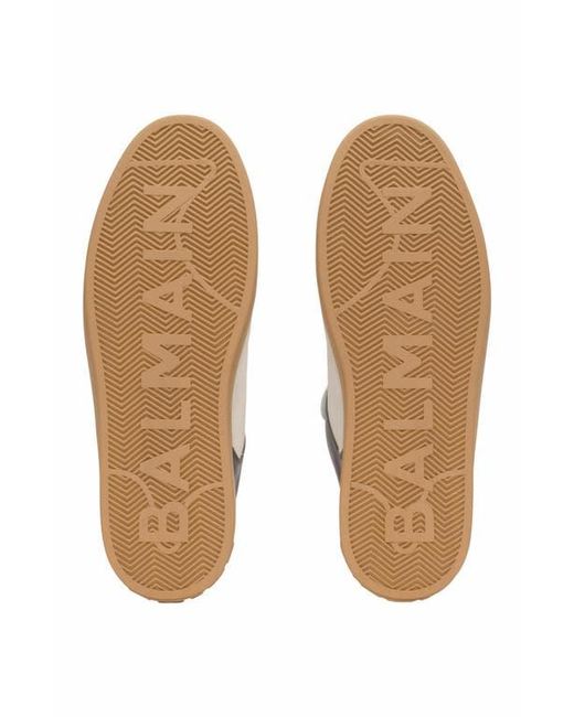 Balmain Gray B-Court Flip Leather Trainers for men