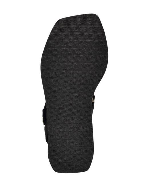 Guess Black Daysa Slingback Platform Wedge Sandal